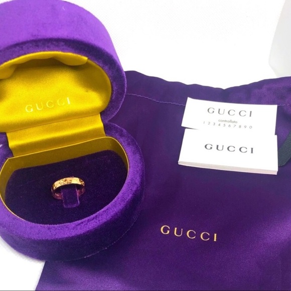 New Gucci 18k Rose Gold Hammered Ring Size 6 Band - Picture 10 of 10